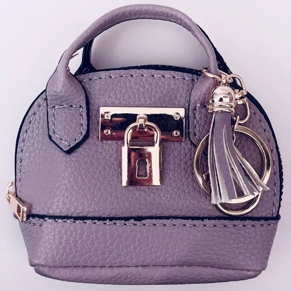 NWT Gorgeous Purple Pu Leather Purse Bag Charm Lobster Keyring Keyring Keyholder